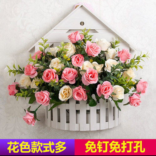 挂花装饰壁挂墙壁花篮壁挂花盆奶茶店挂墙装饰挂件创意墙面装饰