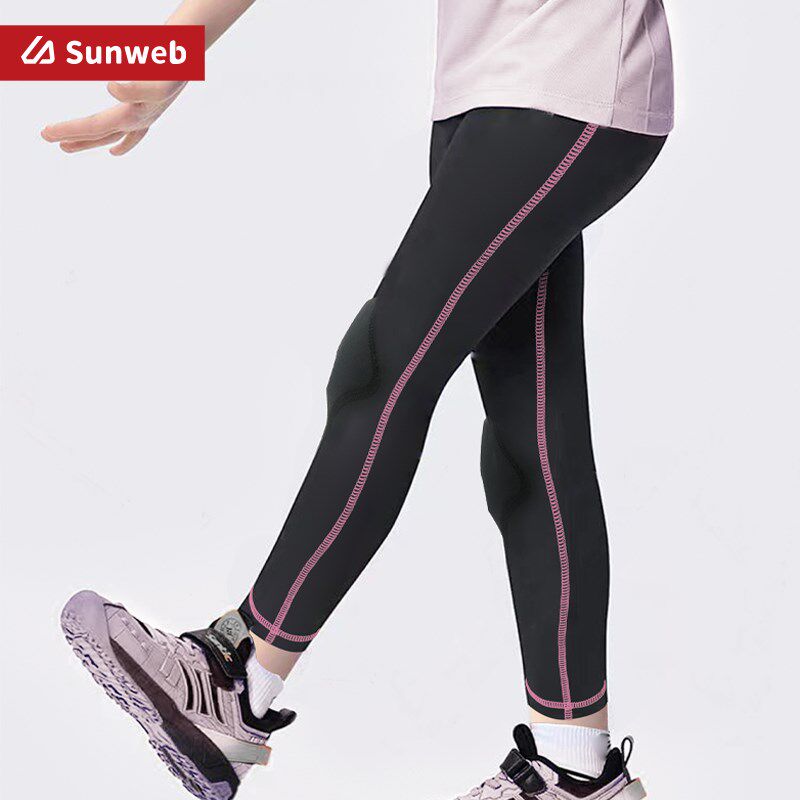 儿童骑行长裤大中小童运动裤春夏秋速干自行车平衡车裤内置护膝