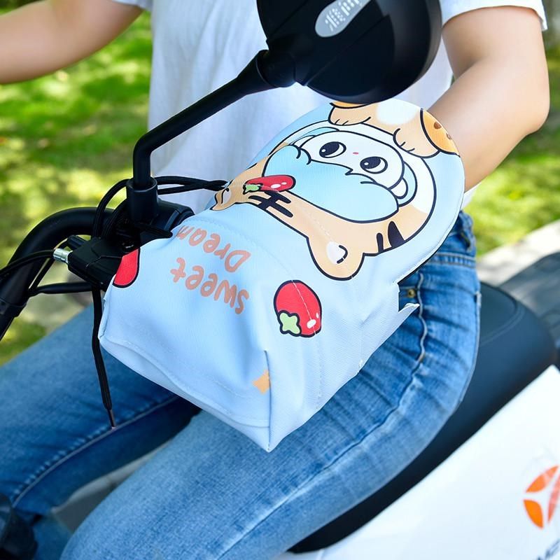电动车防晒d手套夏季电瓶摩托车把套骑车挡风遮阳电单车加长把手