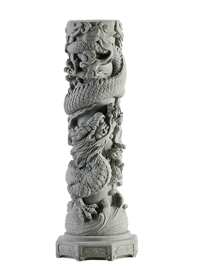 新中式盘龙柱招财摆件创意定海神针客厅桌面店铺前台开业乔迁送礼