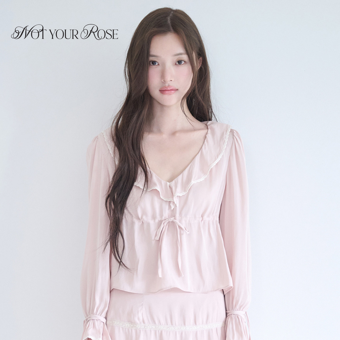 Notyourrose 荷叶边蕾丝优雅上衣2026秋季新款少女感层次百搭衬衫