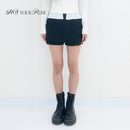 Notyourrose秋2025年新款半裙短裤叠穿设计感休闲韩版女式短裙