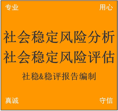 项目社会稳定分析报告 评估报告 社稳 稳评 可行性研究报告 立项