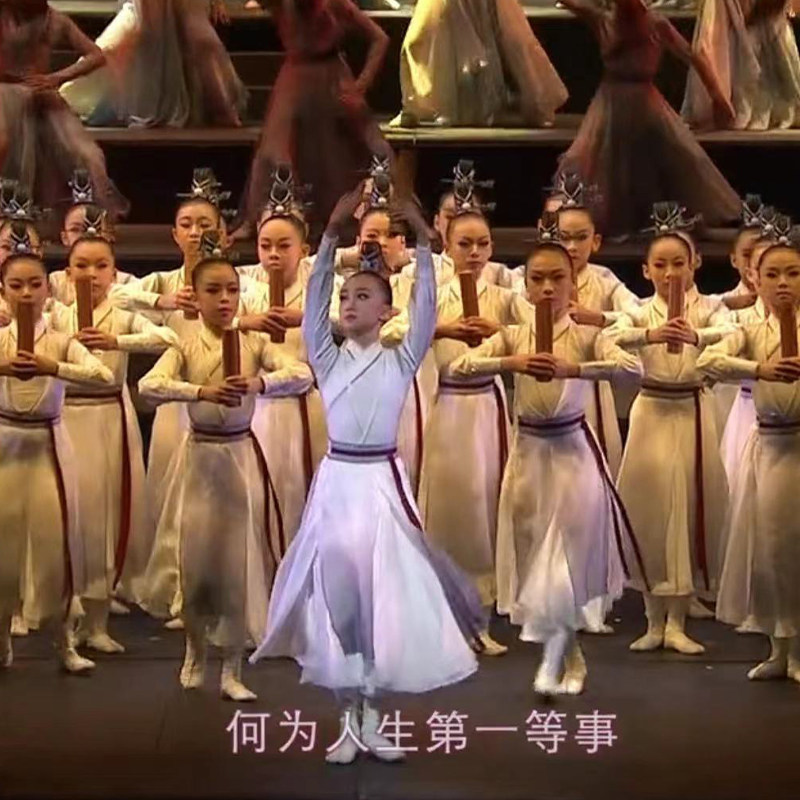 速发儿童壮志少年行演蹈舞出服少年志水墨古典舞朗诵表服服汉演国
