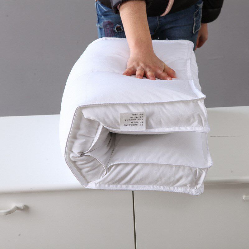 速发新品日式水洗纯棉枕心羽丝绒枕芯中低方酒头店立体枕块超柔护