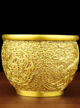 速发九紫离火黄铜米缸火运摆摆创公青龙白虎玄武朱雀缸家居办意室