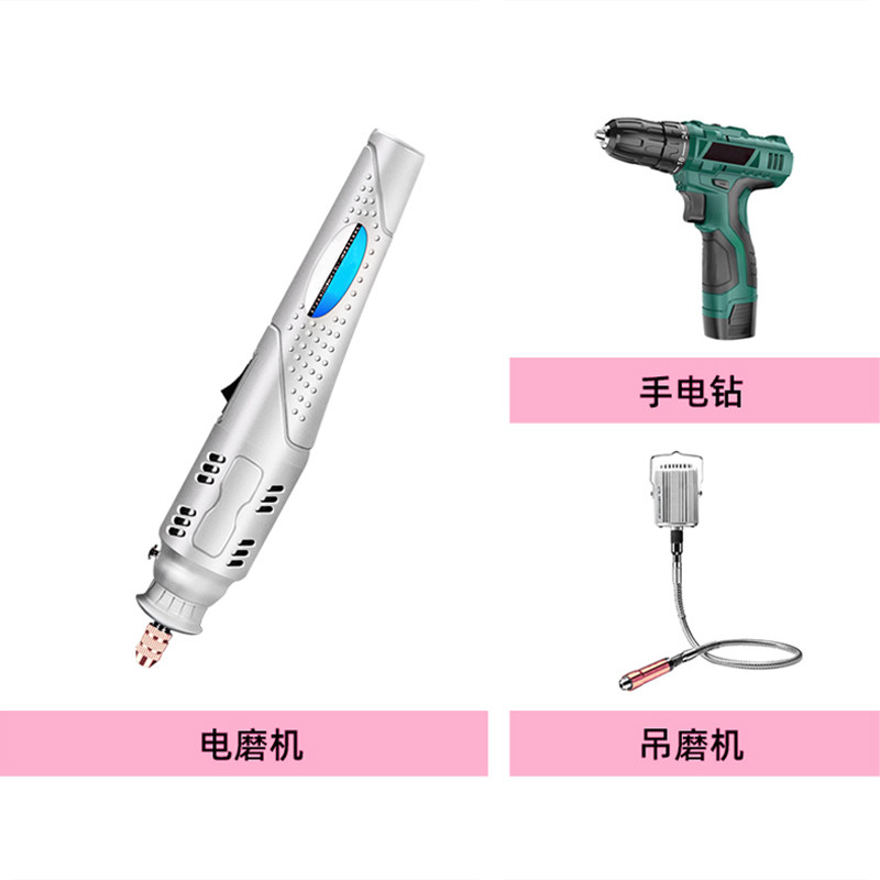 速发m柄金刚砂磨头磨针50支套装不锈钢玉石翡翠电钻小电磨专用