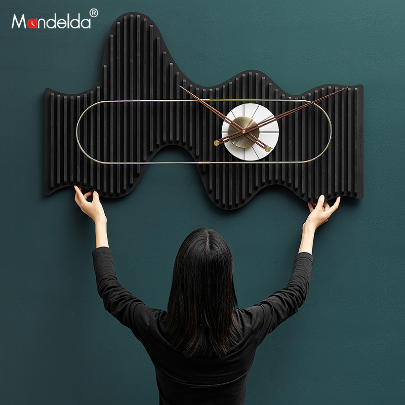 速发Ma表elda大尺寸轻奢钟d景钟客厅餐厅背挂墙大气艺术时钟简约