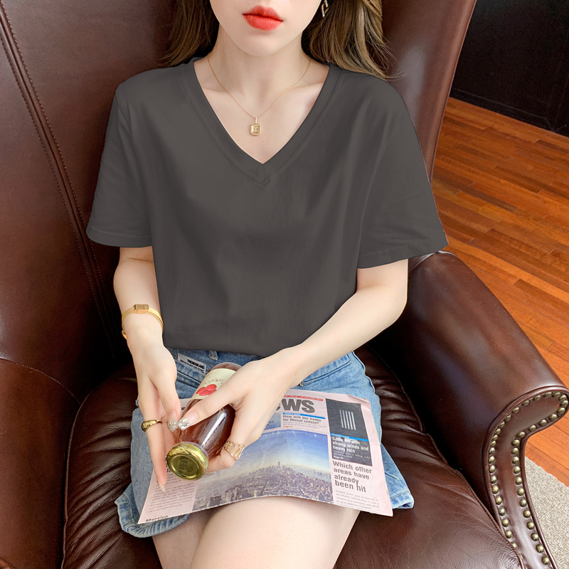 速发v新2恤t025年领款白色纯棉半袖体恤士宽松上衣夏天