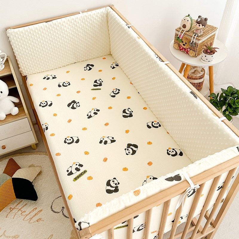 婴儿床床围栏软包防撞拼接床豆豆绒围挡布L纯棉儿童宝宝床护栏护,婴童用品,床围/床靠,淘宝优惠券,粉丝福利购,淘宝优惠卷