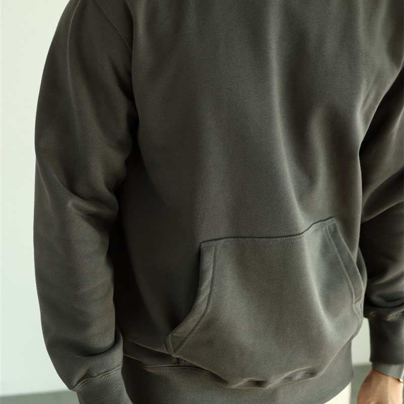 【精梳长绒棉】日系碳素q磨毛480克重磅卫衣连帽保暖纯色抓绒秋冬