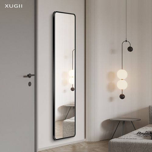 中古风极窄全g身镜贴墙超窄小户型试衣镜家用镜子挂墙衣帽间穿衣