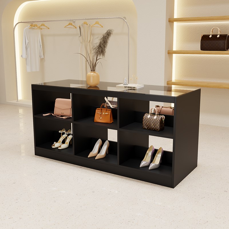 服装店玻璃中岛柜流水台女装x饰品摆件陈列展示桌店铺中古风储物