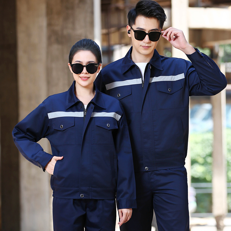 秋冬季双层工作服套装男耐磨外套B加厚带里劳保服上衣工服厂服定