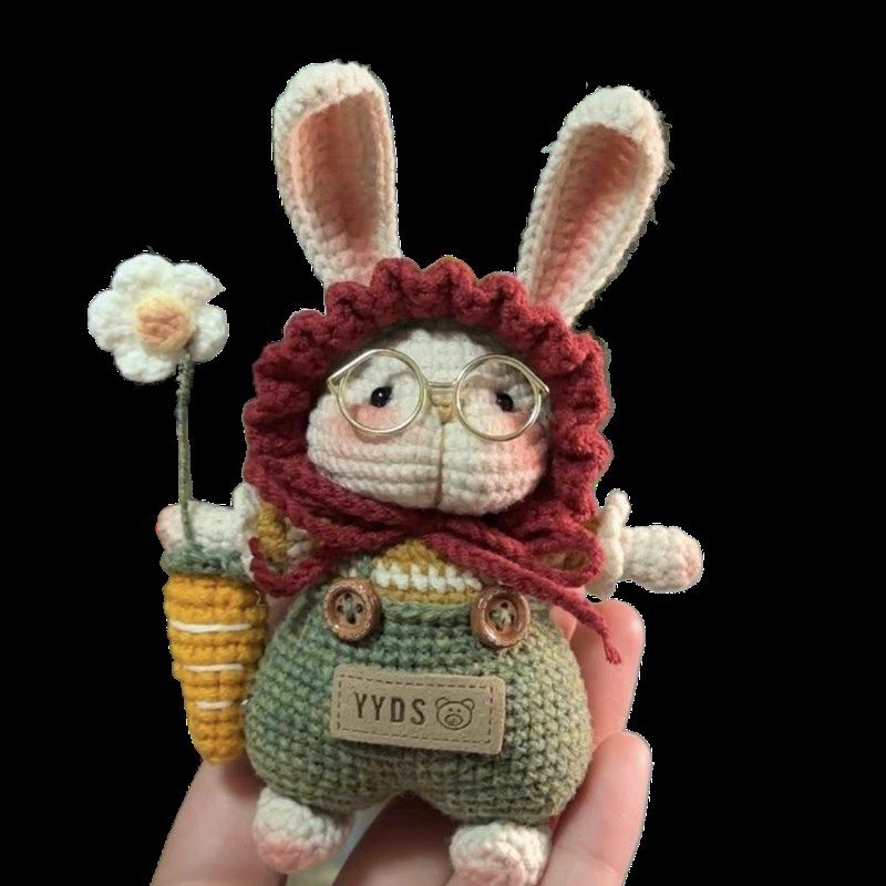 新款糖糖兔手工毛线钩织玩偶diy材料包K编织兔子钥匙扣摆件车挂件,服饰配件/皮带/帽子/围巾,DIY编织材料包,淘宝优惠券,粉丝福利购,淘宝优惠卷