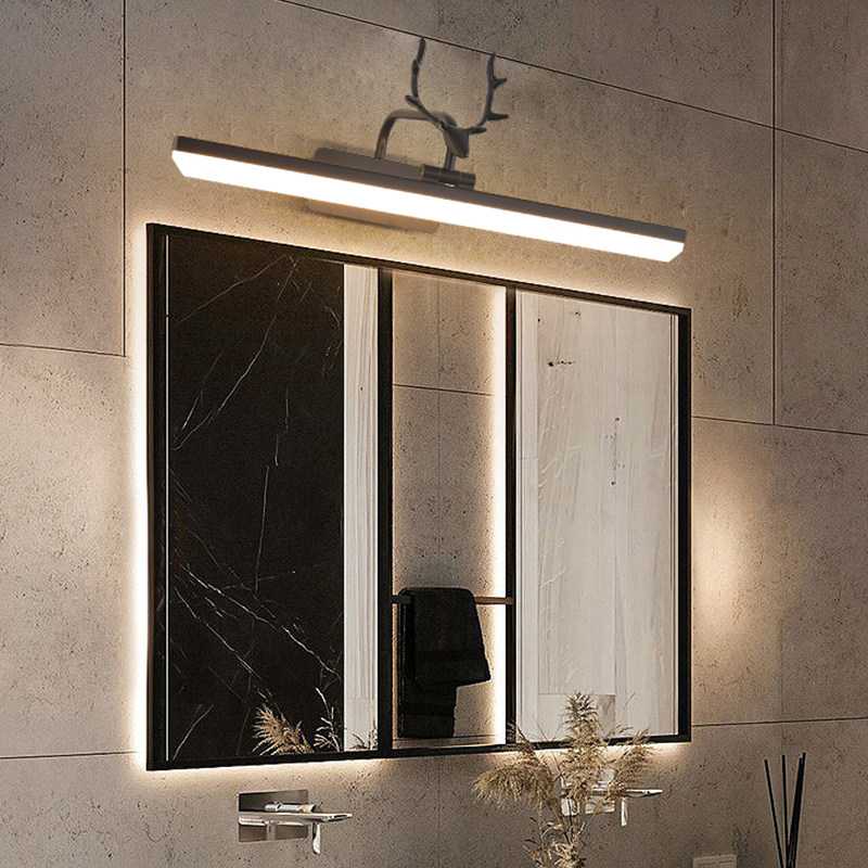 浴柜镜前灯卫生间镜柜专用LwED鹿角金色免打孔美式洗漱台梳妆台灯