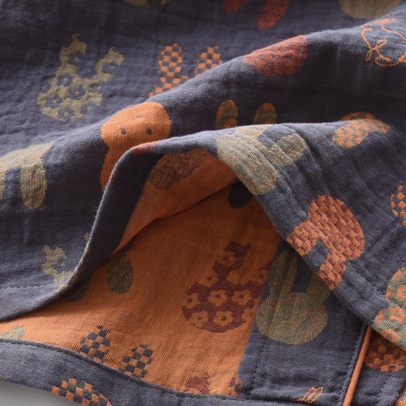 福气小兔情侣睡衣夏季r提花纯棉纱布薄款短袖短裤男女家居服套装