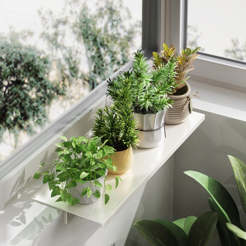 阳台花架多功能磁吸免打r孔可伸缩窗户延伸板加宽窗台隔板置物架