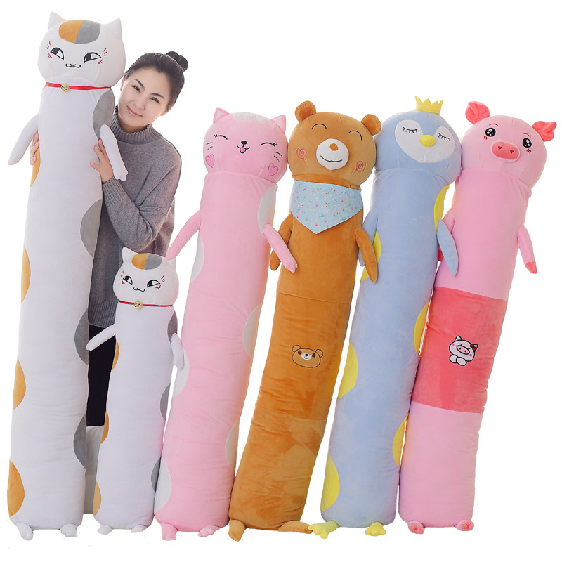 大号猫咪长条圆柱k男朋友抱枕靠垫猪猪孕妇夹腿睡觉公仔枕头可拆