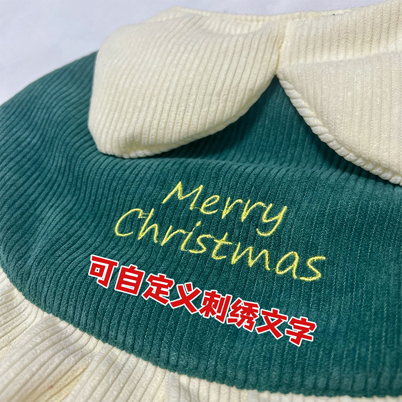 免费刺绣名字 圣诞款宠物s狗狗围巾大型犬口水巾围兜 阿拉斯加金