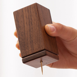 北美黑胡桃整木牙签筒客厅家用牙签收纳盒实木便携式 牙签盒木刻字