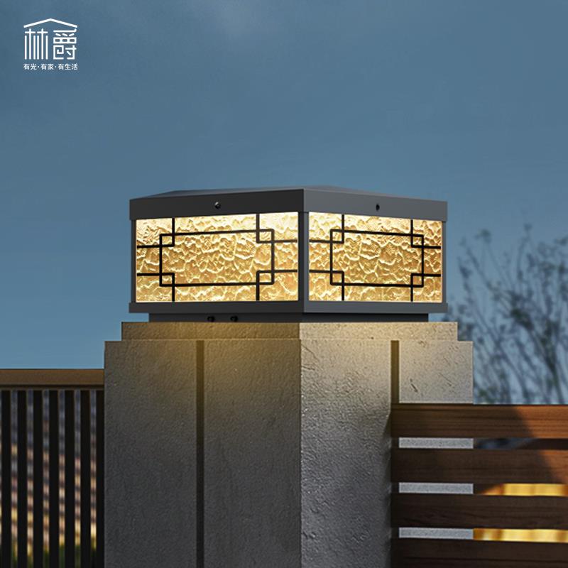 太阳能户外庭院柱头灯花园别墅柱子灯大门两侧室外防水围墙门柱灯