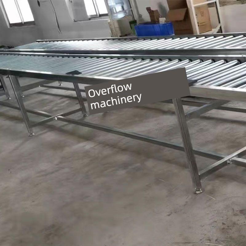 无动力滚筒输送机输送带不锈钢滑道镀锌滚筒线打包平台传送带