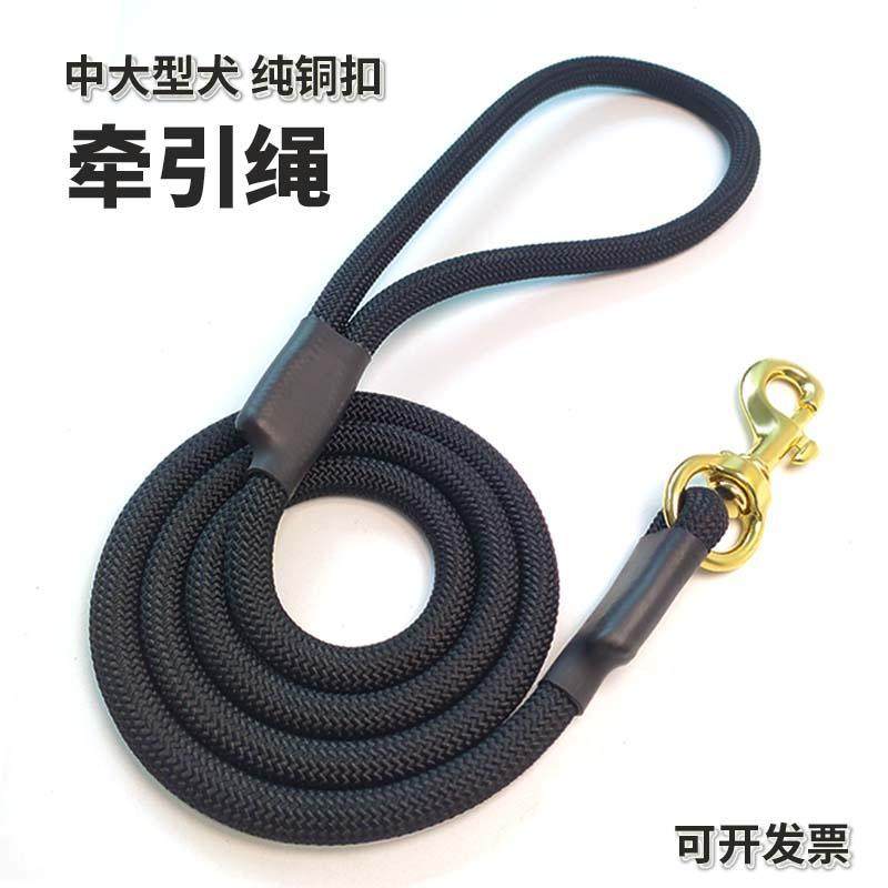 狗狗牵引绳狗绳加长马犬金毛拉布拉多大型犬宠物纯铜钩遛狗狗炼