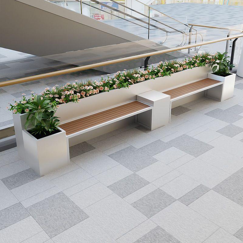 时尚铁艺户外卡座花箱组合简约景观花池休闲座椅