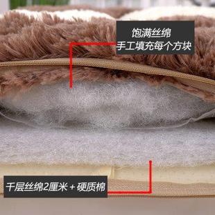 加厚毛绒椅子垫子办公室电脑椅坐垫学生女带绑带可拆洗餐椅垫冬季