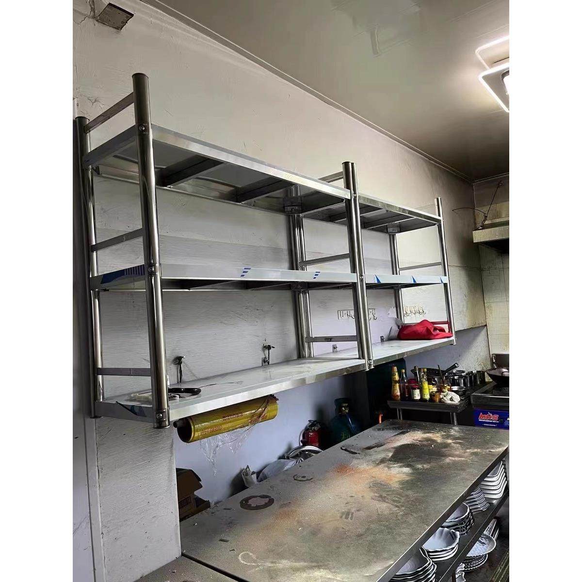 厨房置物架不锈钢壁挂式带围栏2三层挂墙微波炉碗盘收纳墙上吊架,厨房/烹饪用具,厨房置物架/置物柜/角架,淘宝优惠券,粉丝福利购,淘宝优惠卷