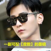 男士 偏光太阳镜夜视镜遮阳黑框墨镜防紫外线司机驾驶可配近视0733