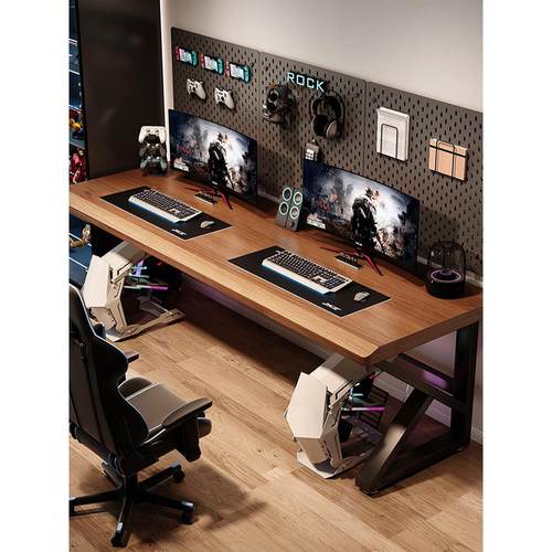 实木款电竞桌台式电脑桌家用现代卧室学习书桌工作台办公桌长桌子