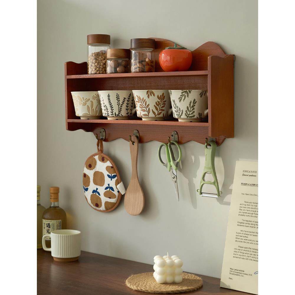 zakka餐厅厨房置物架搁板实木收纳格架壁挂墙面装饰北欧储物吊柜,收纳整理,整理架/置物架/收纳架,淘宝优惠券,粉丝福利购,淘宝优惠卷