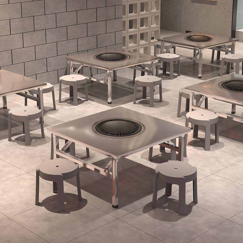 不锈钢折叠桌摆摊商用长方形桌子烧烤火锅桌地摊烤肉简易小方桌