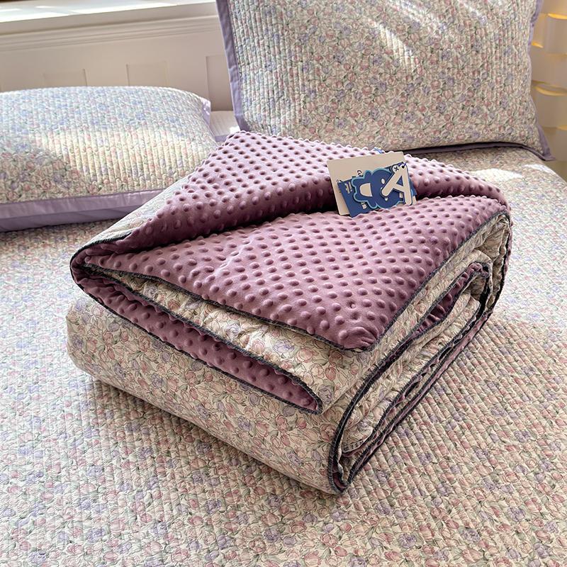 出口韩国全棉大豆纤维豆豆被2024秋冬被保暖可洗同款双面纯棉床盖