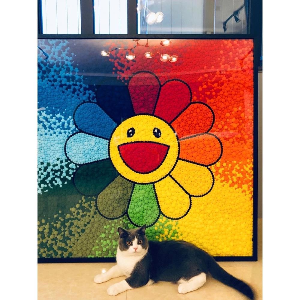 「单画框」网红手工太阳花diy毛球画装饰画 （太阳花特定相框）