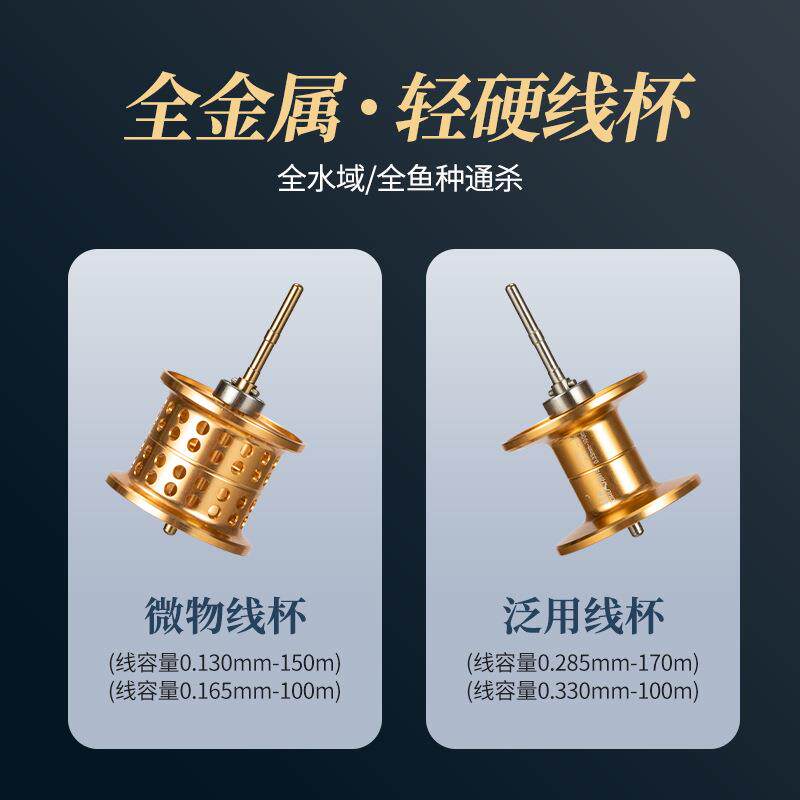 新款直销德岛水滴轮全金属远投路亚轮防炸线微物轮筏钓轮磁力刹车