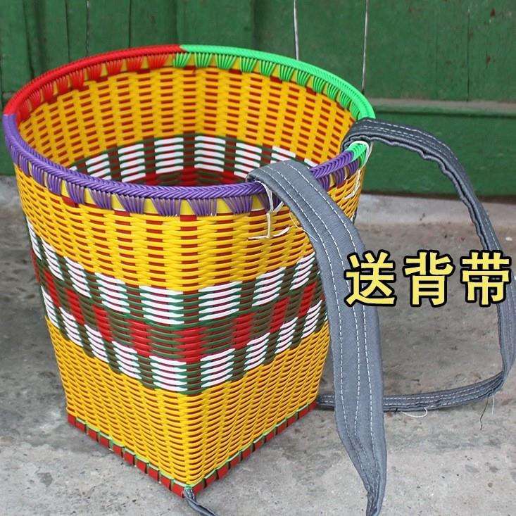 贵州塑料背篓双肩编织捡菌子大买菜农用道具背筐老式摘杨梅花背篓
