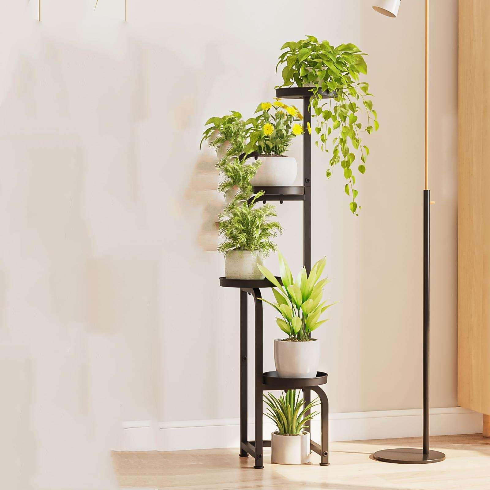 高大的室内户外植物支架角落金属花盆架4层重型植物架