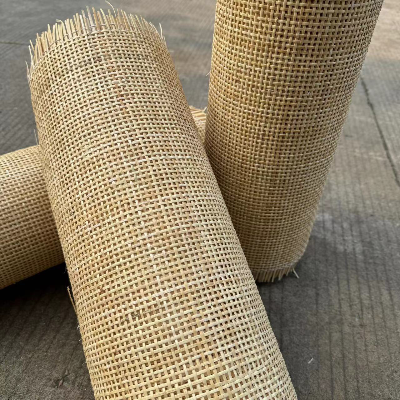 真藤编材料网格印尼藤艺手工编织网四方吊顶贴面装饰家具腾编西