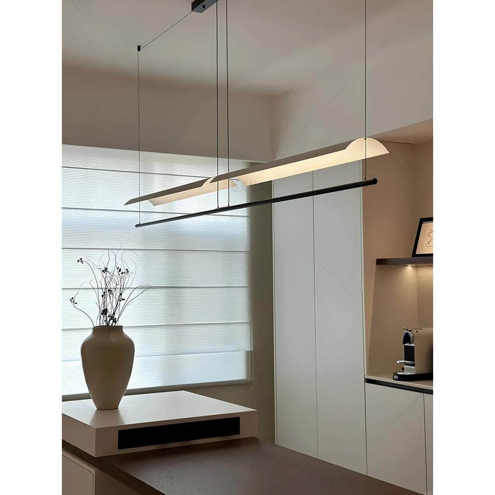 日式瓦片吊灯餐厅灯感复古工业风茶室吧台一字形长条岛台吊灯