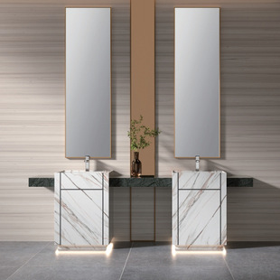 酒店风浴室柜组合大理石奢石陶瓷盆卫生间洗漱台洗手池洗脸台盆柜