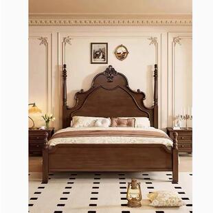 美式乡村实木床现代简约1.8m双人床主卧大气复古法式轻奢婚床