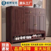 新中式 收纳玄关柜入户客厅隔断柜子 2025爆款 实木鞋 柜家用门口新款