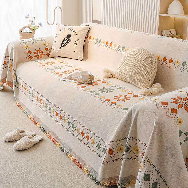 2026高级感沙发盖布雪尼尔四季通用法式沙发巾一整张全盖沙发套罩