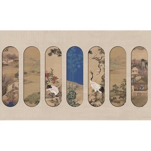 古典艺术屏风壁纸卧室客厅酒店包厢装 中式 修墙布民宿电视背景墙纸