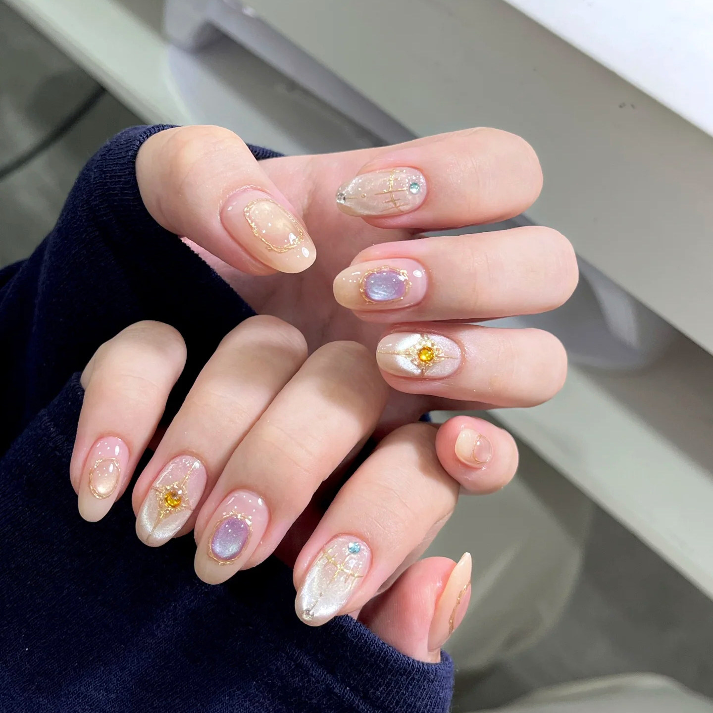 复古宫廷巴洛克成品美甲贴片鎏金奢华西域风猫眼纯手工穿戴式美甲,彩妆/香水/美妆工具,穿戴甲/甲片,淘宝优惠券,粉丝福利购,淘宝优惠卷