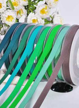 直销新款厦门 纯色涤纶罗纹丝带6mm 发饰配件 绿色系564-593