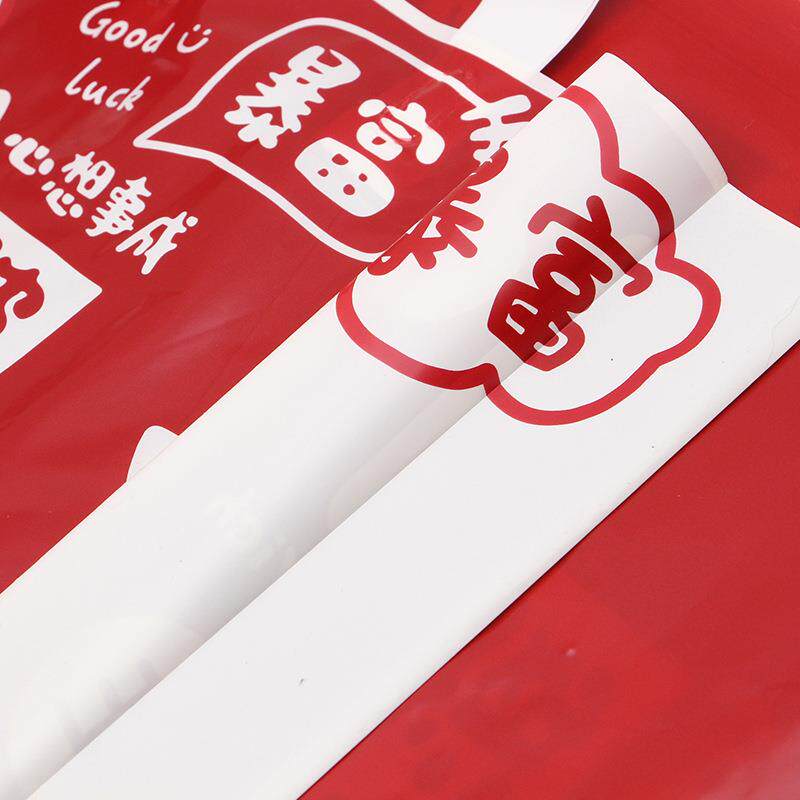 直销新款PE塑料包装袋手提袋女装红色印花图案胶袋手拎袋子加厚包